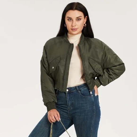 Zara Women's Dark Green Bomber Jacket - Picture 10 of 10